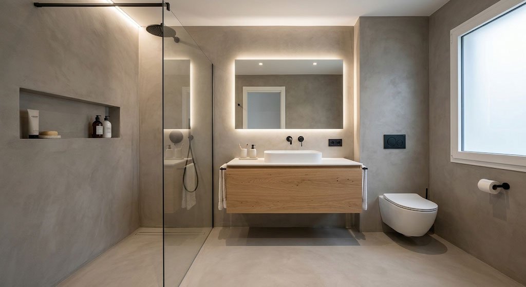 baño guapo de microcemento