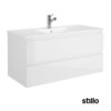 Mueble baño Stillo Milano 100cm blanco brillo