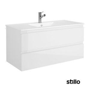 Mueble baño Stillo Milano 100cm blanco brillo
