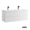 Mueble baño Stillo Milano 120 blanco brillo 2 lavabos