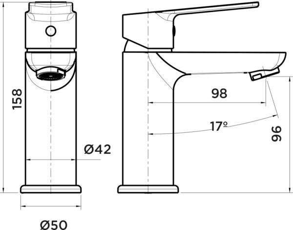 ▷ Monomando Lavabo Stillo Cronos Negro | Grifo de diseño premium - Imagen 2